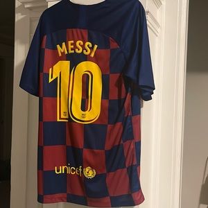 Nike Messi Jersey size XL never worn with tags checkered burgundy and navy